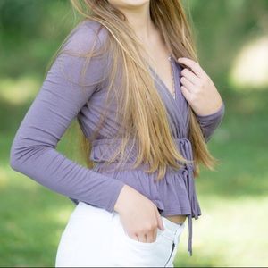 Long sleeve cropped shirt